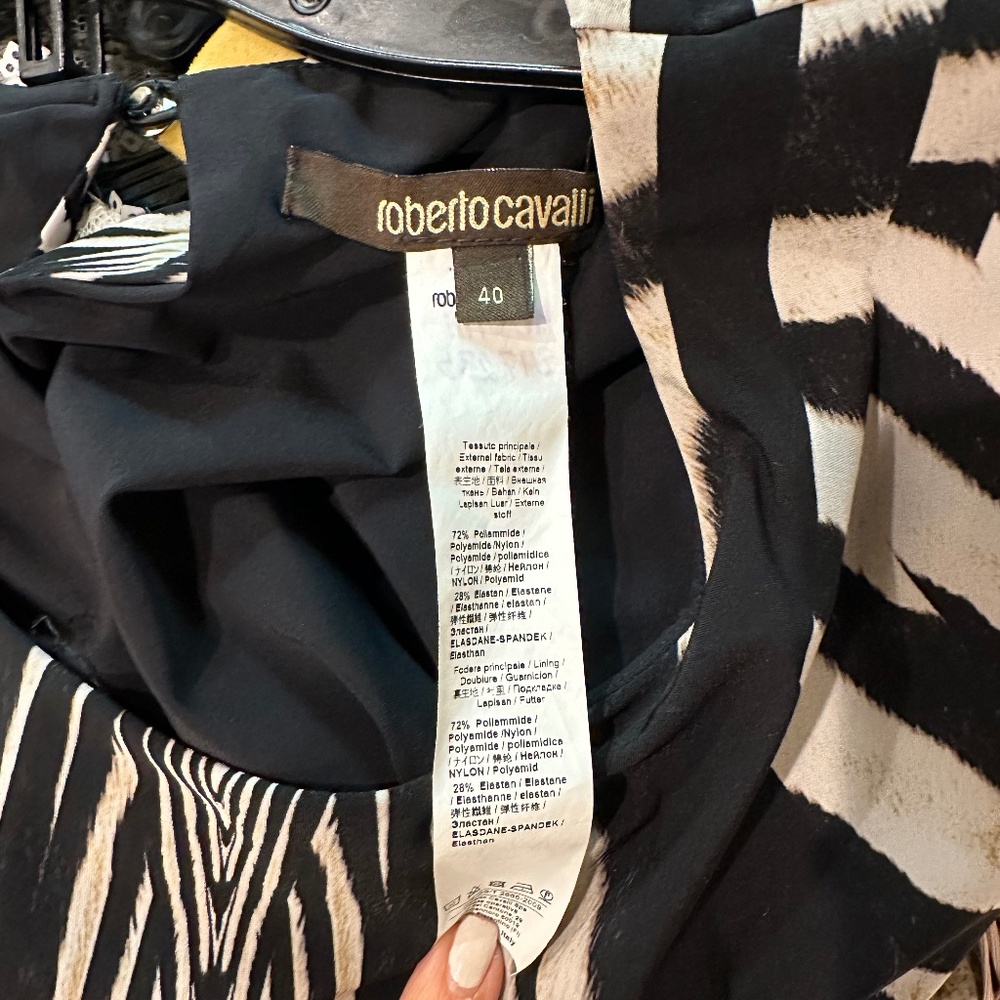 Roberto Cavalli short stretch dress, sleeveless, Size 40 or Small.  Worn once